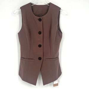 OGL Vest Top Womens XS Brown Career Office Suiting Preppy Academia Ivy‎ League